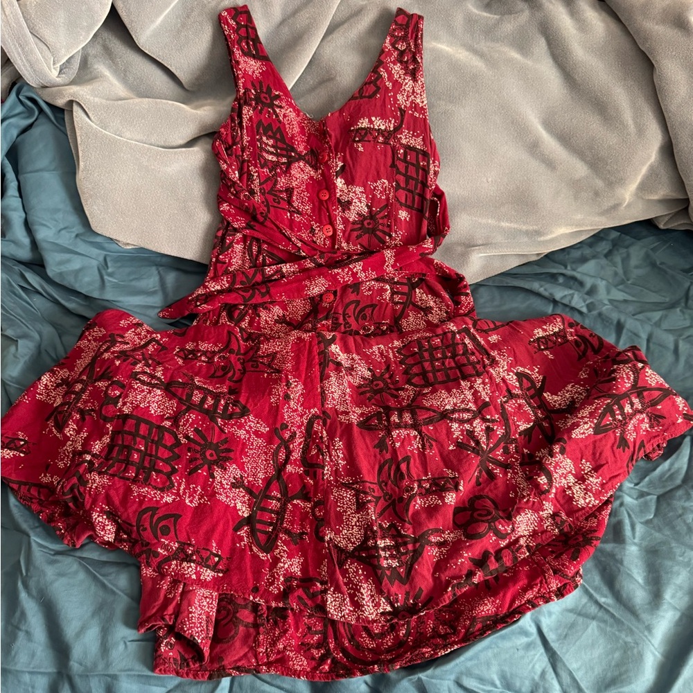 Tangibles Red and Black Patterned dress